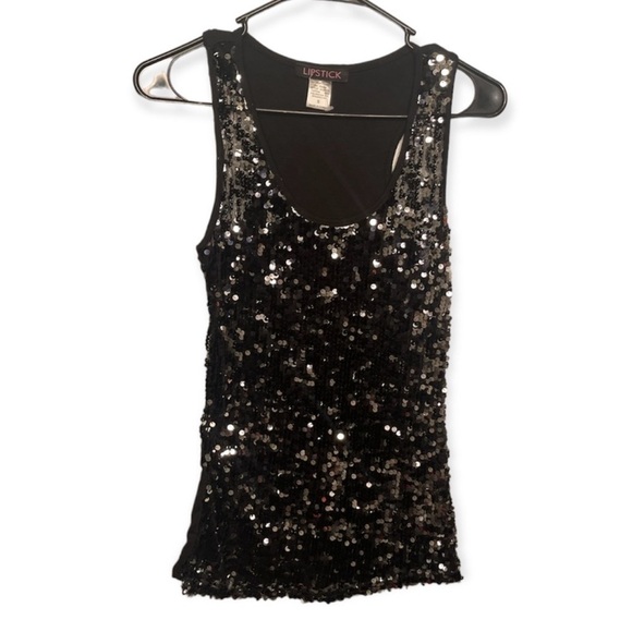 Lipstick Silver‎ & Black Sequined Sleeveless Top​​​ - Picture 2 of 4